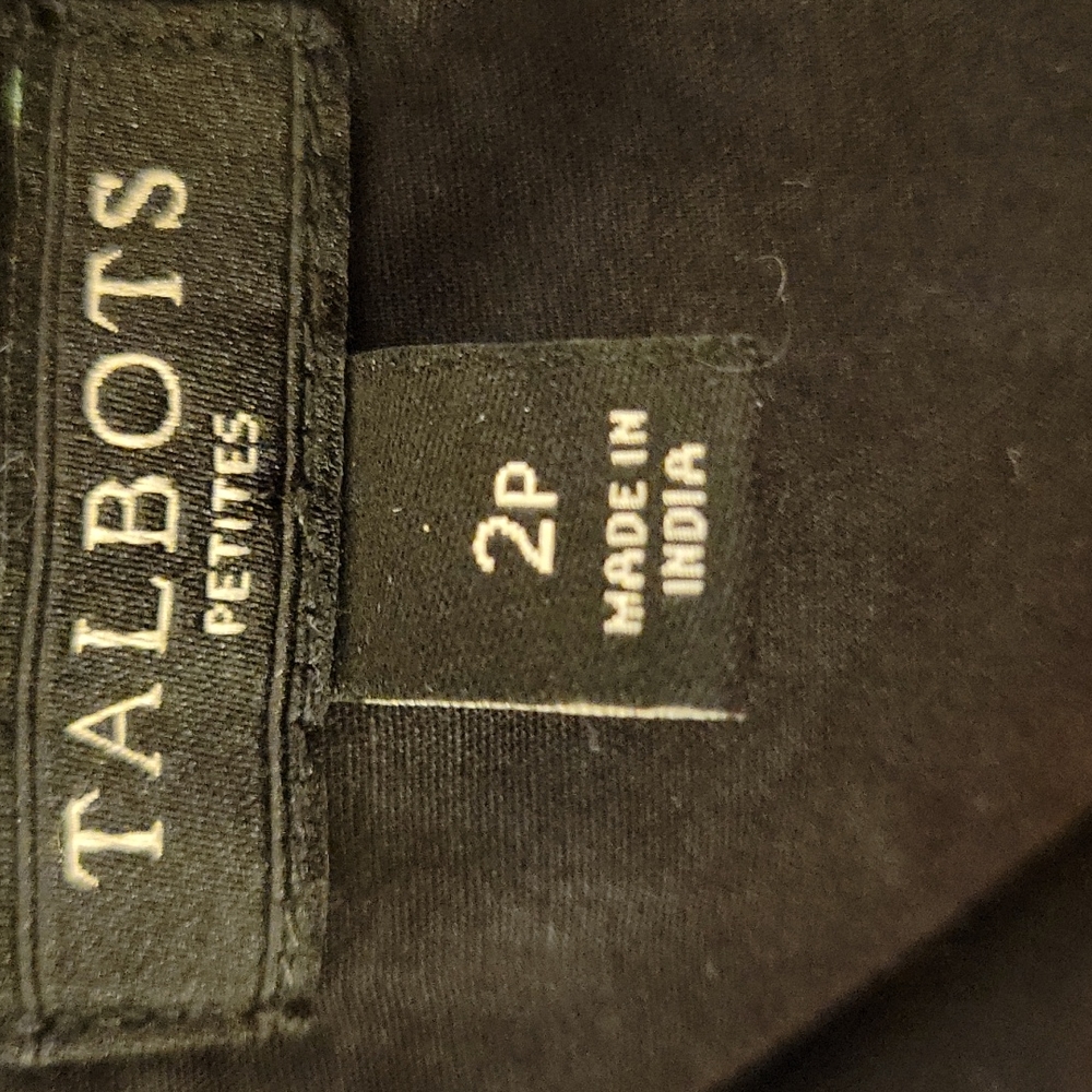 Talbots Petites Black White dot geometric sleeveless dress Pleated skirt 2P EUC - Picture 6 of 7